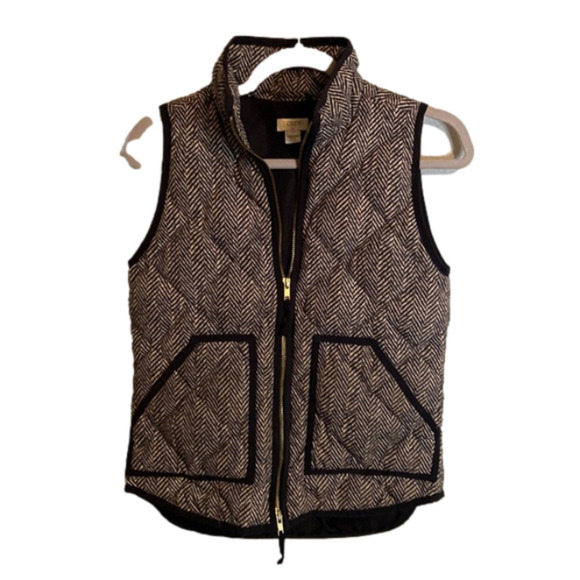 J Crew Factory houndstooth puffer vest - Picture 1 of 4